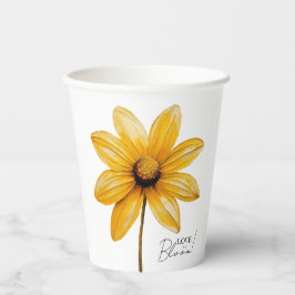 恋は開花ミニマルフローラブライダルシャワー 紙コップ