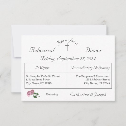 恋は開花リハーサルディナー招待状 出欠カード (正面)