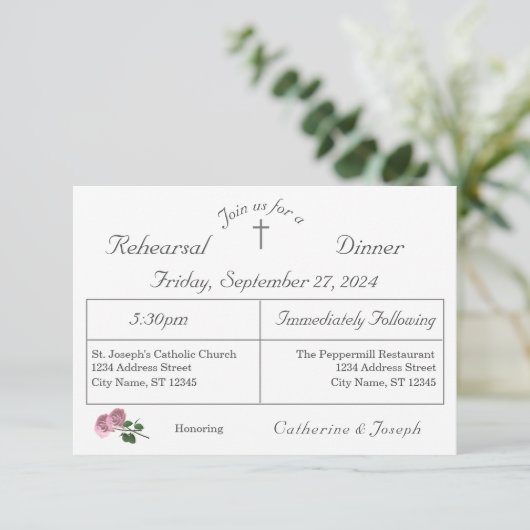 恋は開花リハーサルディナー招待状 出欠カード (スタンド正面)