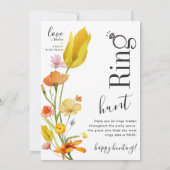 恋は開花リングや輪狩りブライダルシャワーゲームカード 招待状 (裏面)