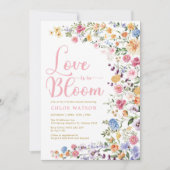恋は開花ワイルドフラワーガーデンブライダルシャワー 招待状 (正面)