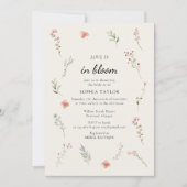 恋は開花ワイルドフラワーバジェットブライダルシャワー 招待状 (正面)