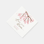 恋は開花中 ピンクの桜の花のブライダルシャワー スタンダードカクテルナプキン (角)