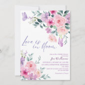 恋は開花水色フローラブライダルシャワー 招待状 (正面)