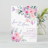 恋は開花水色フローラブライダルシャワー 招待状 (スタンド正面)