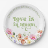 恋は開花野花ブライダルシャワー ペーパープレート (正面)