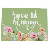 恋は開花野花ブライダルシャワー ラージペーパーバッグ (裏面)