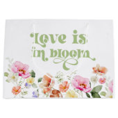 恋は開花野花ブライダルシャワー ラージペーパーバッグ (正面)