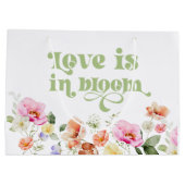恋は開花野花ブライダルシャワー ラージペーパーバッグ (裏面)