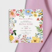 恋は開花 |かわいいワイルドフラワーブライダルシャワー 招待状