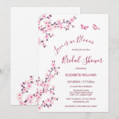 恋は開花 |さくらんぼブロッサムブライダルシャワー 招待状 (正面/裏面)