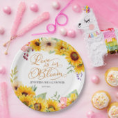 恋は開花 |ひまわりブライダルシャワー ペーパープレート (パーティー)