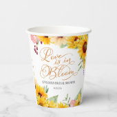 恋は開花 |ひまわりブライダルシャワー 紙コップ (裏面)