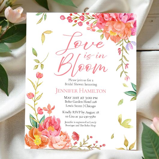 恋は開花 | フローラのブライダルシャワー招待