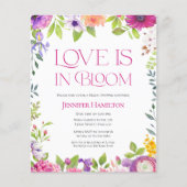 恋は開花 | ブライダルシャワー予算招待状 (正面)