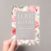 恋は開花 | ワイルドガーデンフレームブライダルシャワー アクリル招待状 (インサイチュ (ポータブル))