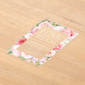 恋は開花 | ワイルドガーデンフレームブライダルシャワー アクリル招待状 (レイダウン)