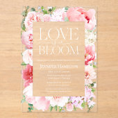 恋は開花 | ワイルドガーデンフレームブライダルシャワー アクリル招待状 (正面)