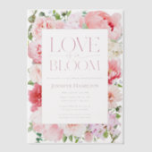 恋は開花 | ワイルドガーデンフレームブライダルシャワー ベラム紙招待状 (正面)