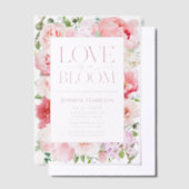 恋は開花 | ワイルドガーデンフレームブライダルシャワー ベラム紙招待状 (オフセット)