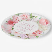 恋は開花 | ワイルドガーデンフレームブライダルシャワー ペーパープレート (アングル)