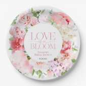 恋は開花 | ワイルドガーデンフレームブライダルシャワー ペーパープレート (正面)