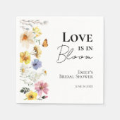 恋は開花 | ワイルドフラワーブライダルシャワー スタンダードカクテルナプキン (正面)