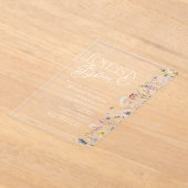恋は開花 | ワイルドフラワーボホブライダルシャワー アクリル招待状 (レイダウン)