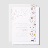 恋は開花 | ワイルドフラワーボホブライダルシャワー ベラム紙招待状 (オフセット)