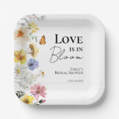 恋は開花 | ワイルドフラワーボホブライダルシャワー ペーパープレート (正面)