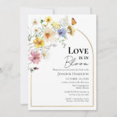 恋は開花 | ワイルドフラワーボホブライダルシャワー 招待状 (正面)