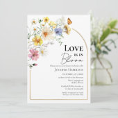 恋は開花 | ワイルドフラワーボホブライダルシャワー 招待状 (スタンド正面)