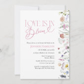恋は開花 | ワイルドフラワーボホブライダルシャワー 招待状 (正面)