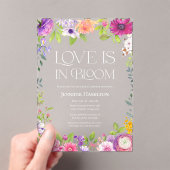 恋は開花 | 水彩フローラブライダルシャワー アクリル招待状 (インサイチュ (ポータブル))