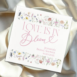 恋は開花 | 水彩フローラブライダルシャワー スタンダードカクテルナプキン