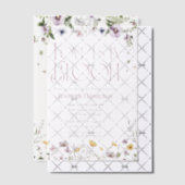 恋は開花 | 水彩フローラブライダルシャワー ベラム紙招待状 (オフセット (招待状))