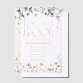 恋は開花 | 水彩フローラブライダルシャワー ベラム紙招待状 (オフセット)