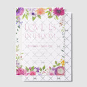恋は開花 | 水彩フローラブライダルシャワー ベラム紙招待状 (オフセット (招待状))