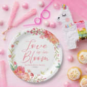 恋は開花 | 水彩フローラブライダルシャワー ペーパープレート (パーティー)