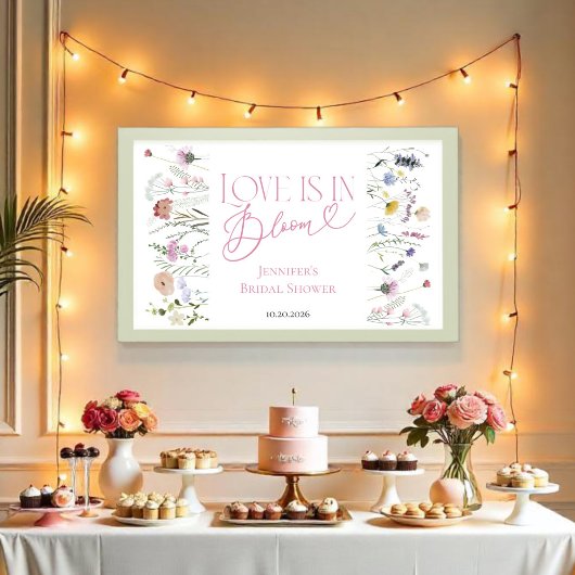 恋は開花 | 水彩フローラブライダルシャワー ポスター