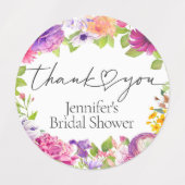 恋は開花 | 水彩フローラブライダルシャワー ラベル (デザイン1)