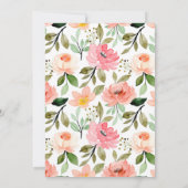 恋は開花 |金ゴールド赤面フローラブライダルシャワー 招待状 (裏面)