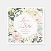恋は開花 | Bohoフローラフレームブライダルシャワー スタンダードカクテルナプキン (正面)