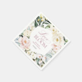 恋は開花 | Bohoフローラフレームブライダルシャワー スタンダードカクテルナプキン (角)
