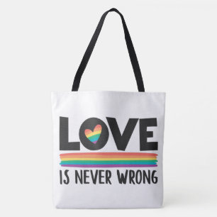 恋は間違いないレインボーLGBTQプライド月 トートバッグ