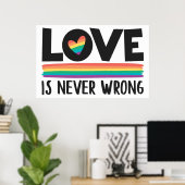 恋は間違いないレインボーLGBTQプライド月 ポスター (ホームオフィス)