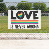 恋は間違いないレインボーLGBTQプライド月 横断幕 (インサイチュ)