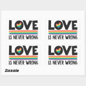 恋は間違いないレインボーLGBTQプライド月 長方形シール (シート)