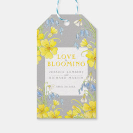恋は黄色い灰色の春の結婚式 ギフトタグ
