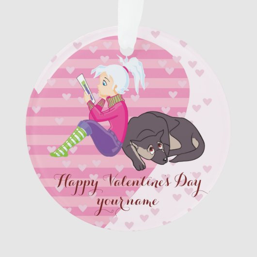 恋をしている女の子 オーナメント (正面)